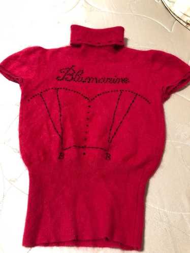 Blumarine Blumarine Rabbit red fur top