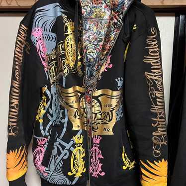 00s CHRISTIAN AUDIGIER リバーシブルパーカー Y2K Christian audigier - reversible - Gem