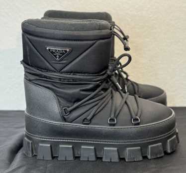 ■PRADA プラダ シアリング アフター スキーブーツ Black Shearling après ski booties | PRADA
