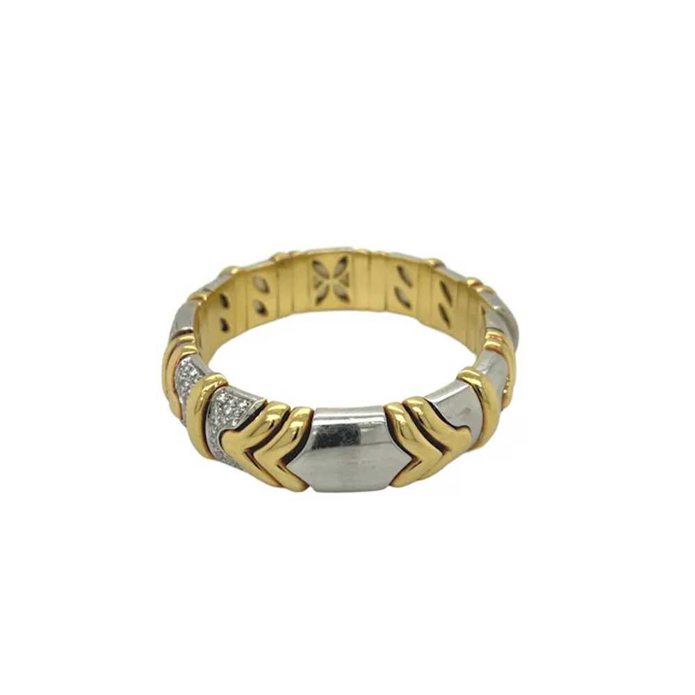 18K White and Yellow Gold Diamond Bracelet - image 2