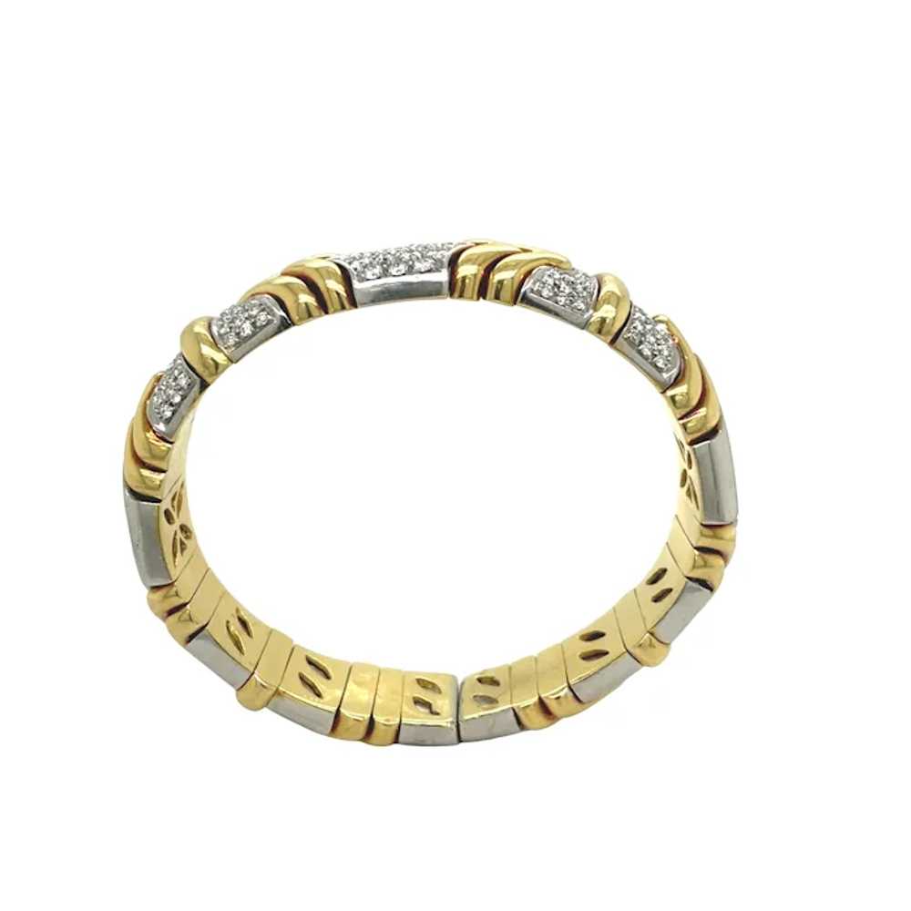 18K White and Yellow Gold Diamond Bracelet - image 3