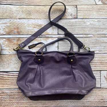 Abro purple leather boho crossbody bag