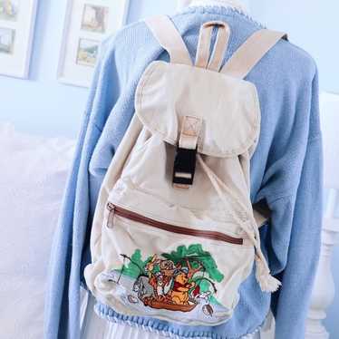 Vintage Winnie the Pooh canvas backpack - image 1