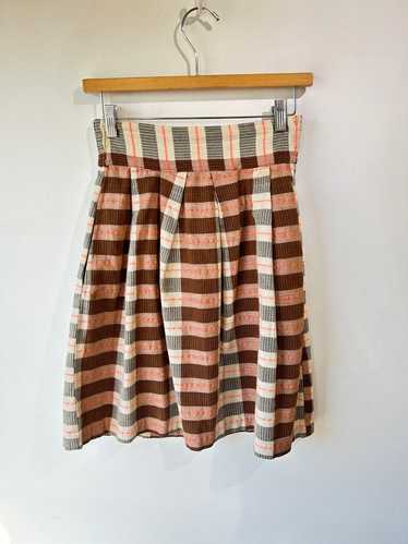 ace&jig Pink and Brown Grid Skirt (XS) | Used,…