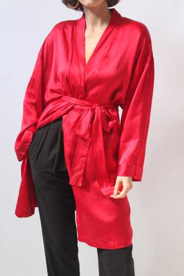 Vintage Scarlet Silk Robe