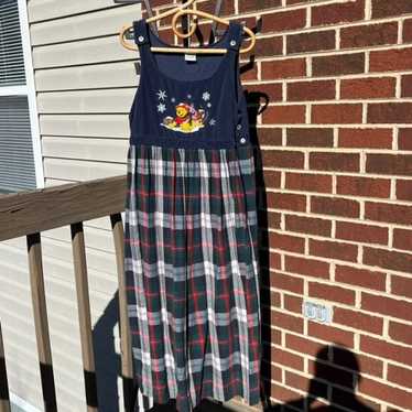 Vintage Disney Winnie The Pooh & Piglet Plaid Hol… - image 1