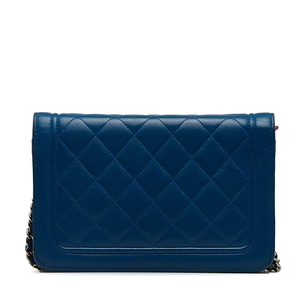 Blue Chanel CC Quilted Lambskin Wallet On Chain C… - image 3