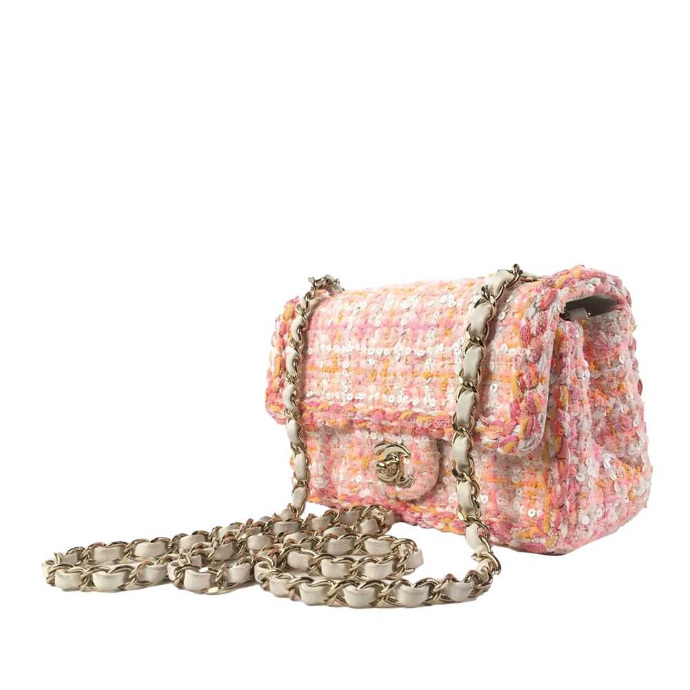Pink Chanel Mini Classic Rectangular Tweed Flap B… - image 2