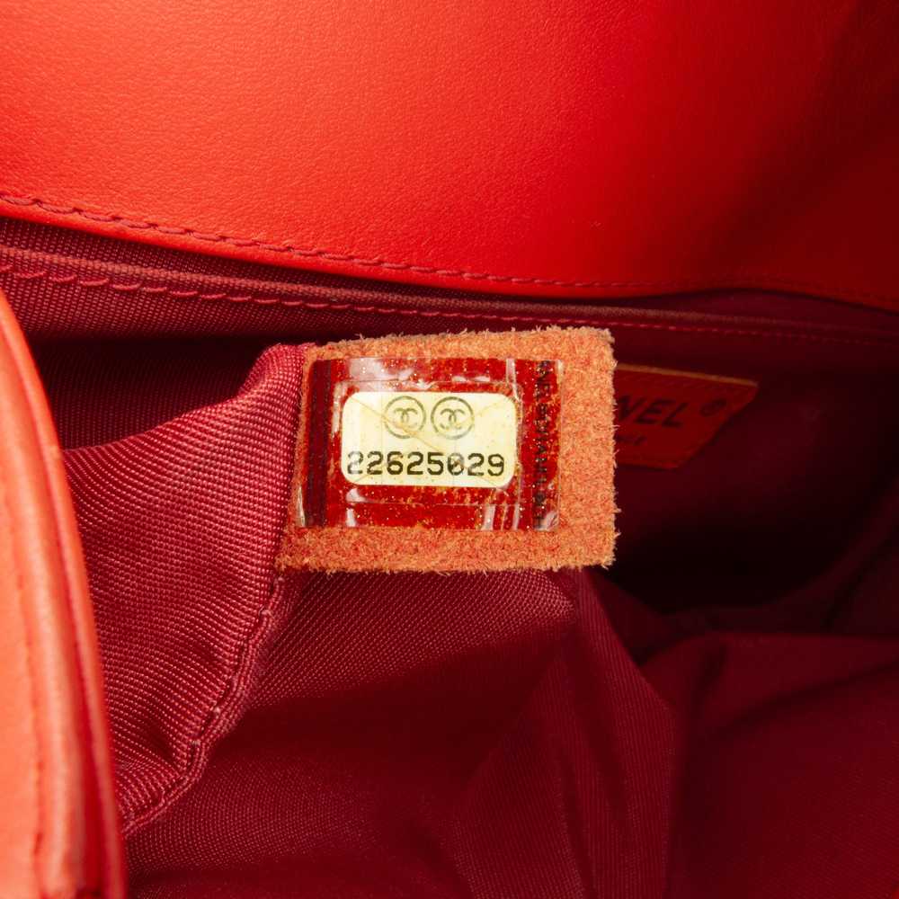 Red Chanel Medium Calfskin Chevron Boy Flap Cross… - image 8
