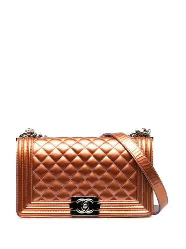 Brown Chanel Medium Patent Boy Flap Bag - image 1