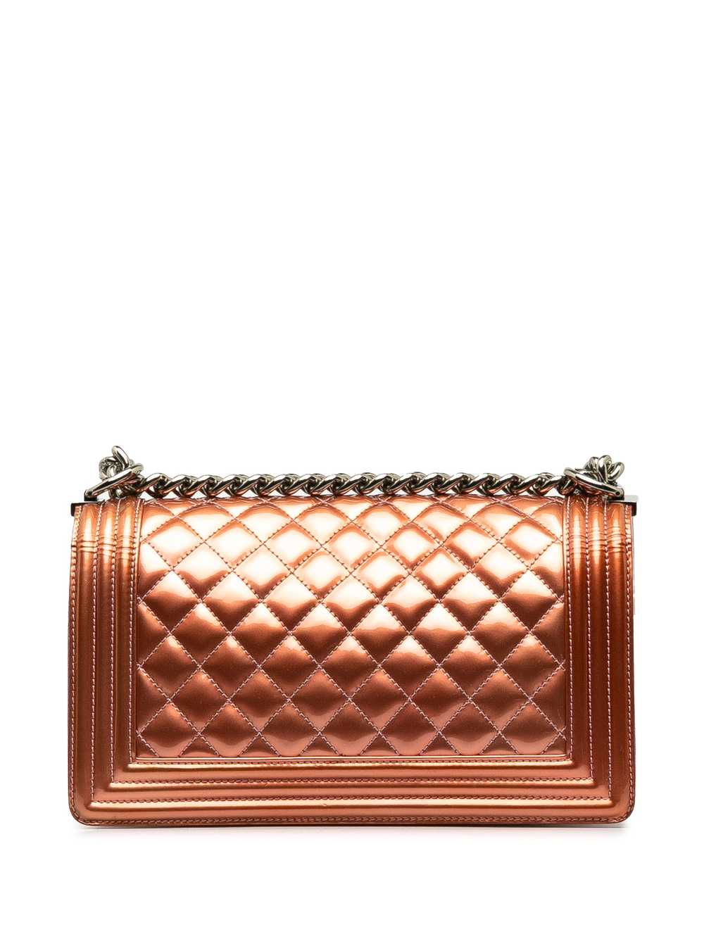 Brown Chanel Medium Patent Boy Flap Bag - image 3