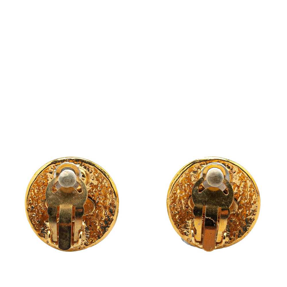 Gold Chanel Gold Plated CC Clip On Earrings - image 2