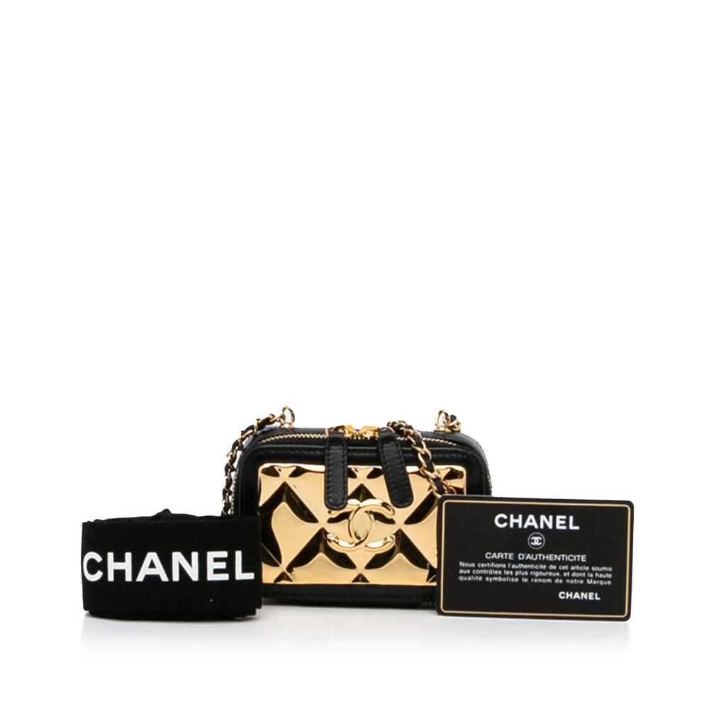 Gold Chanel CC Quilted Golden Plate Vanity Crossb… - image 12