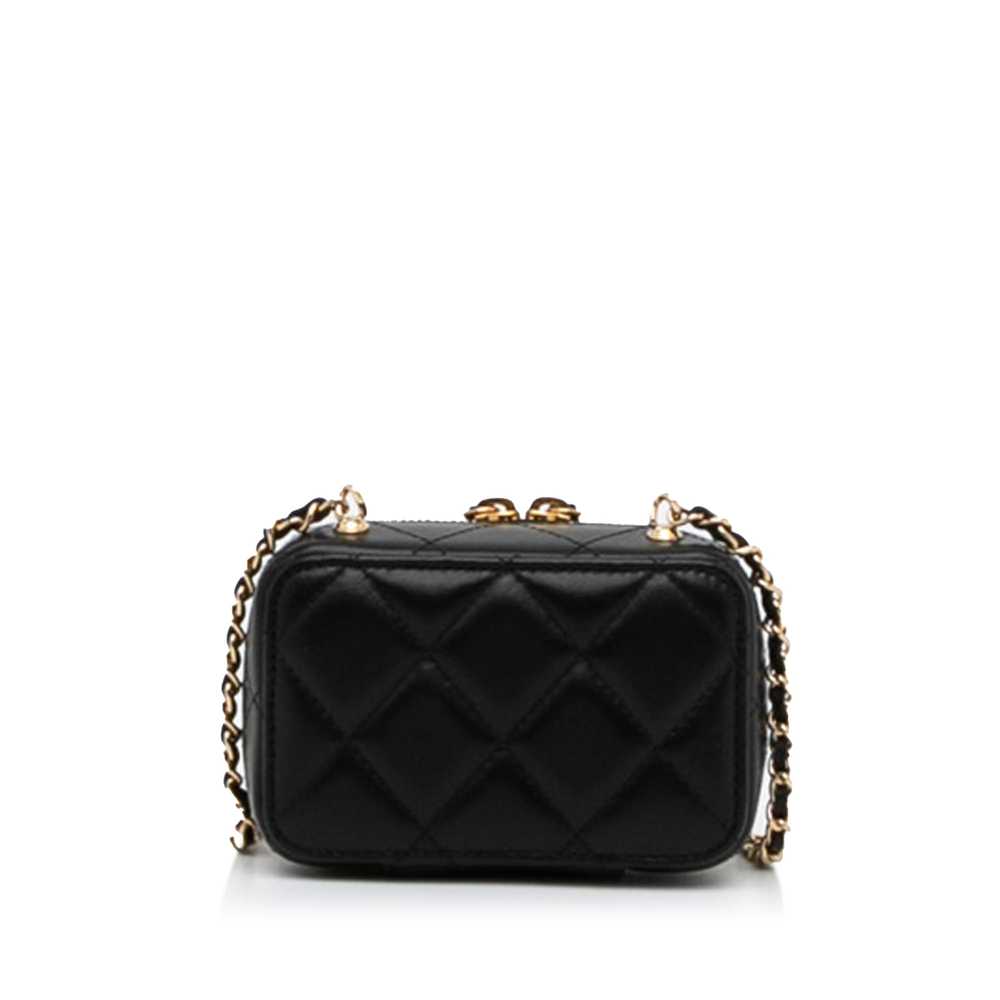Gold Chanel CC Quilted Golden Plate Vanity Crossb… - image 4