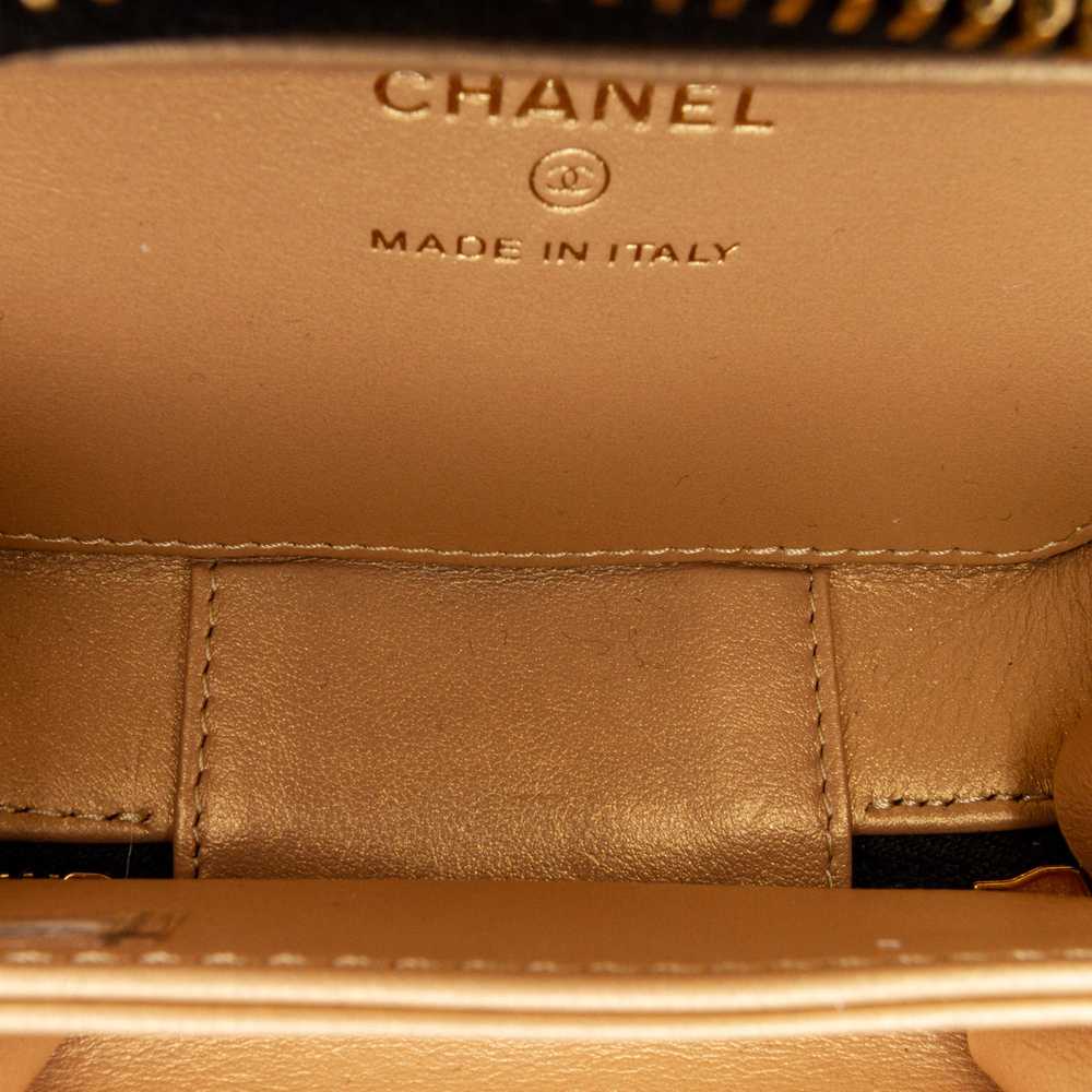 Gold Chanel CC Quilted Golden Plate Vanity Crossb… - image 7
