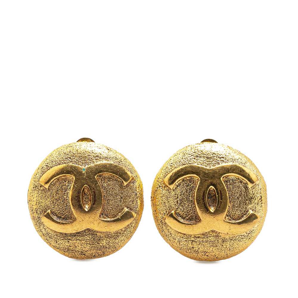 Gold Chanel Gold Plated CC Clip On Earrings - image 1