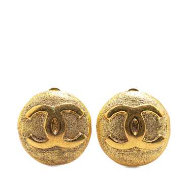 Gold Chanel Gold Plated CC Clip On Earrings - image 1