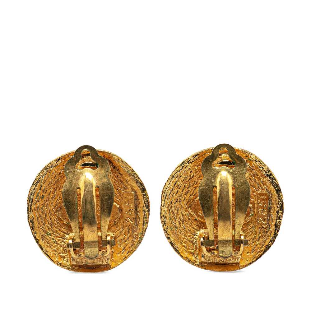 Gold Chanel Gold Plated CC Clip On Earrings - image 2