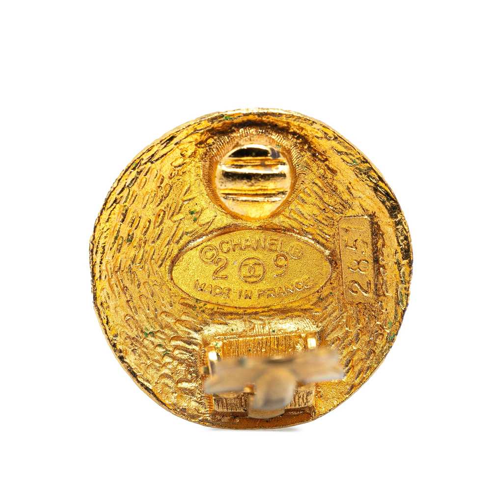 Gold Chanel Gold Plated CC Clip On Earrings - image 3