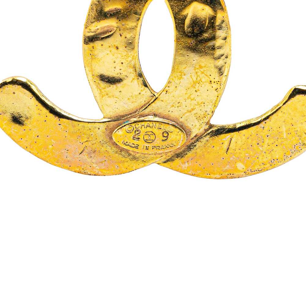 Gold Chanel Gold Plated CC Brooch - image 4