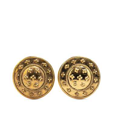 Gold Chanel Gold Plated Round Clip on Earrings - image 1