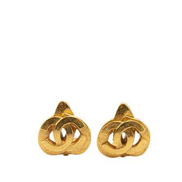 Gold Chanel Gold Plated CC Clip On Earrings - image 1