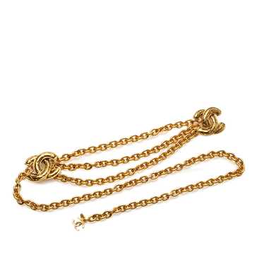 Gold Chanel Gold Plated Quilted CC Chain Belt - image 1