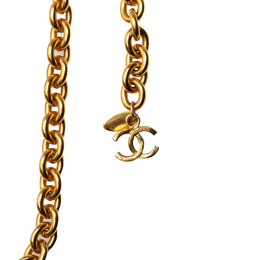 Gold Chanel Gold Plated Quilted CC Chain Belt - image 3