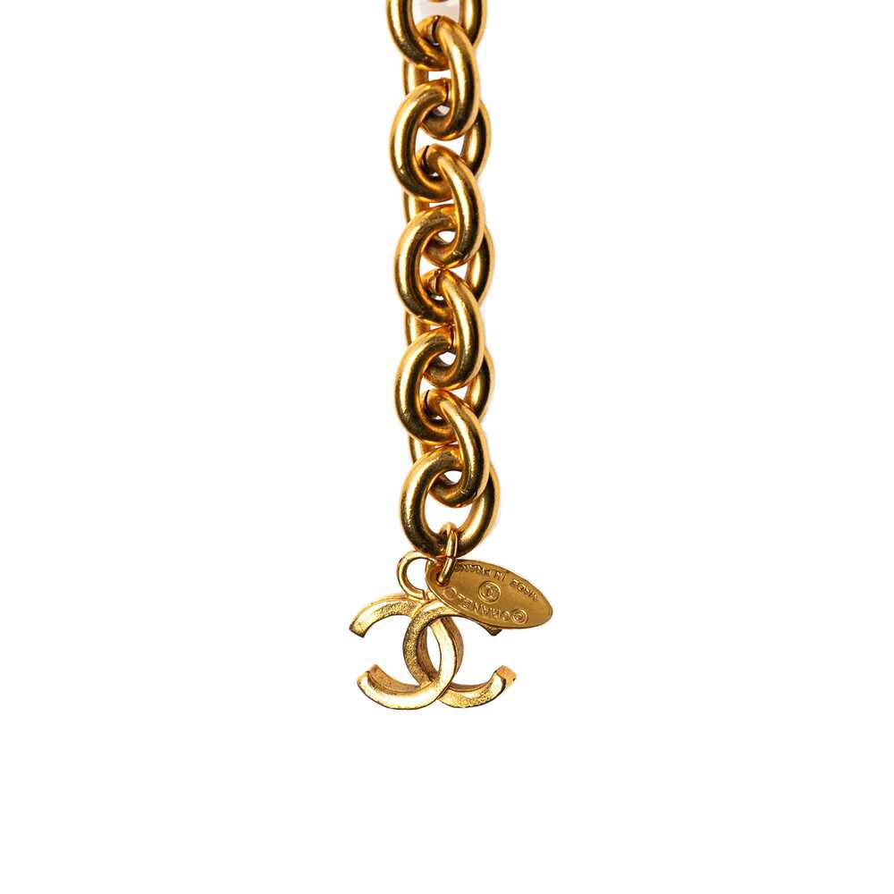 Gold Chanel Gold Plated Quilted CC Chain Belt - image 4
