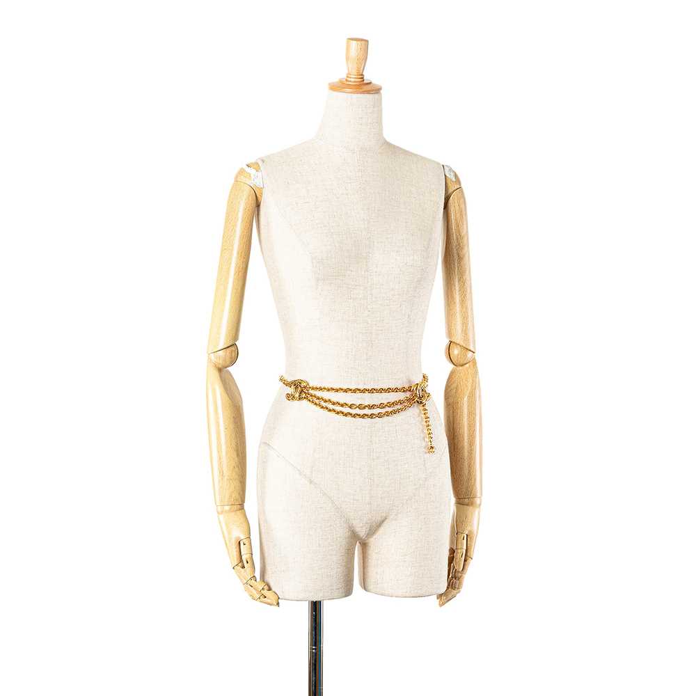 Gold Chanel Gold Plated Quilted CC Chain Belt - image 5