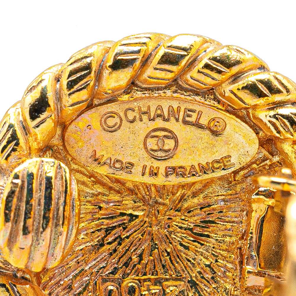 Gold Chanel Gold-Plated CC Clip On Earrings - image 3