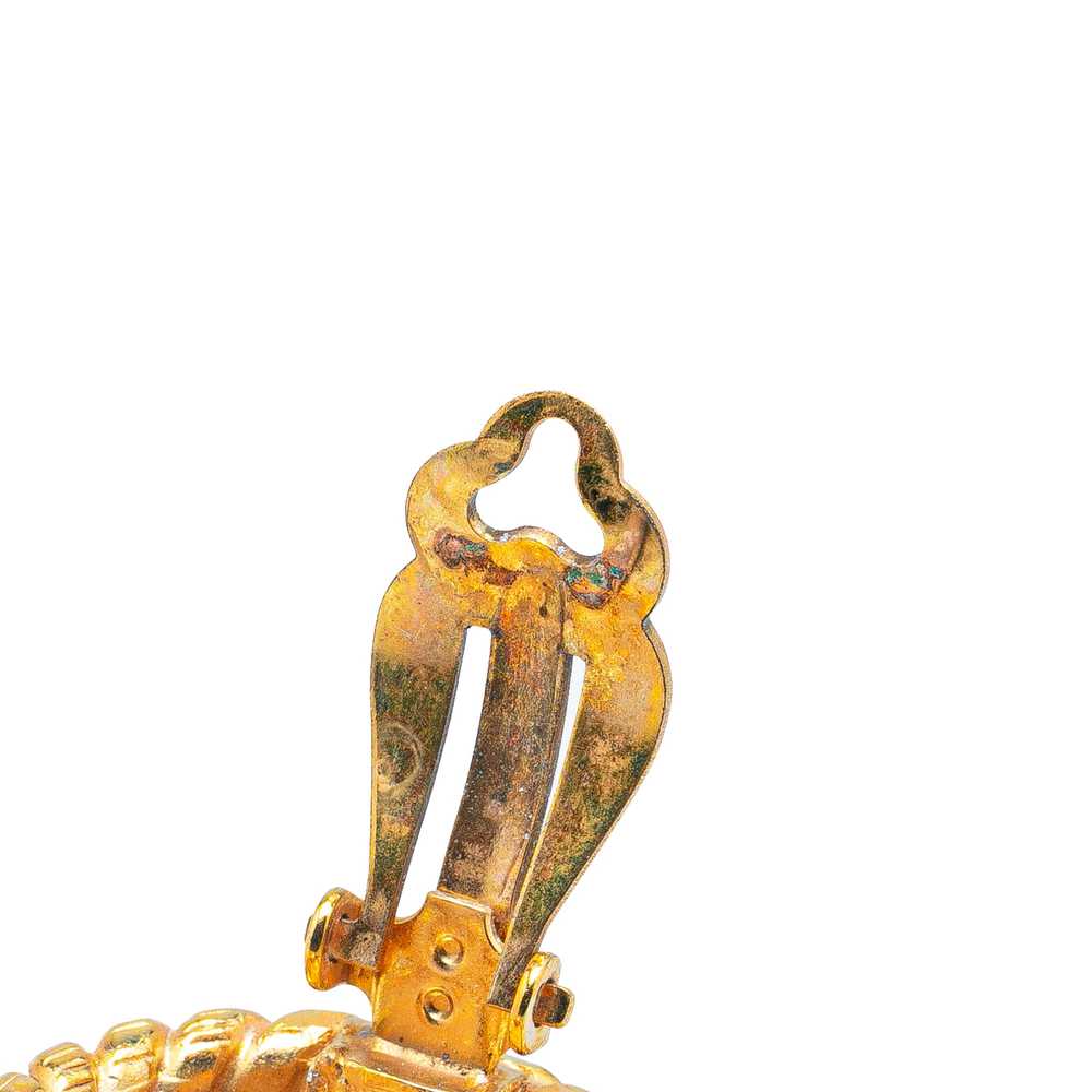 Gold Chanel Gold-Plated CC Clip On Earrings - image 4