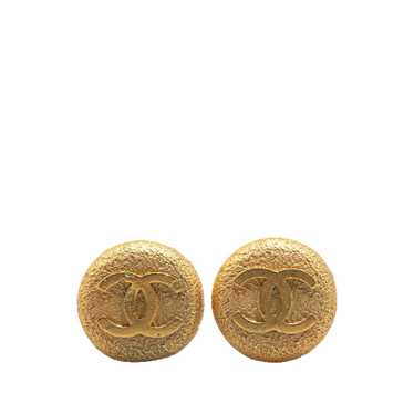Gold Chanel Gold Plated CC Clip On Earrings - image 1