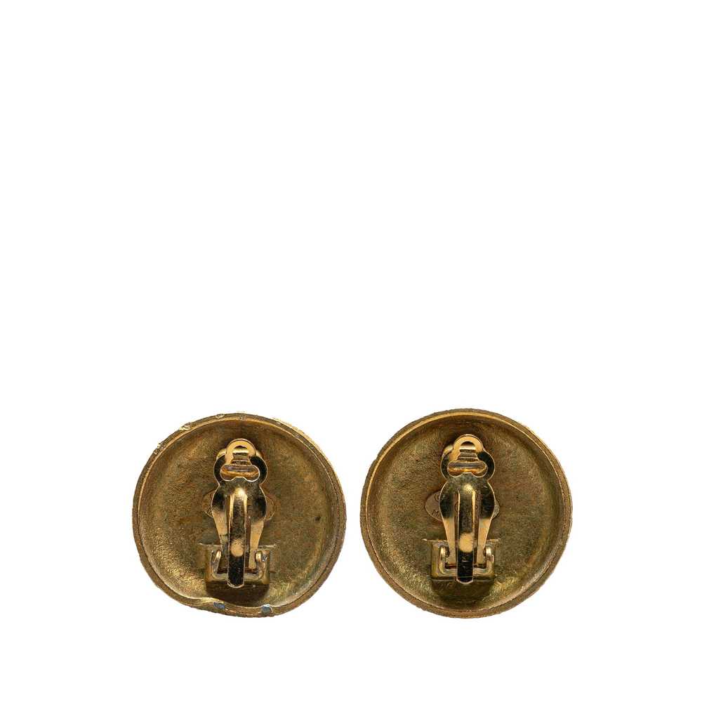 Gold Chanel Gold Plated CC Clip On Earrings - image 2