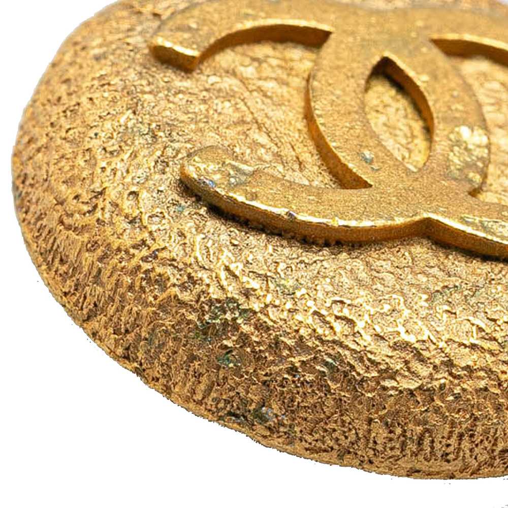 Gold Chanel Gold Plated CC Clip On Earrings - image 4