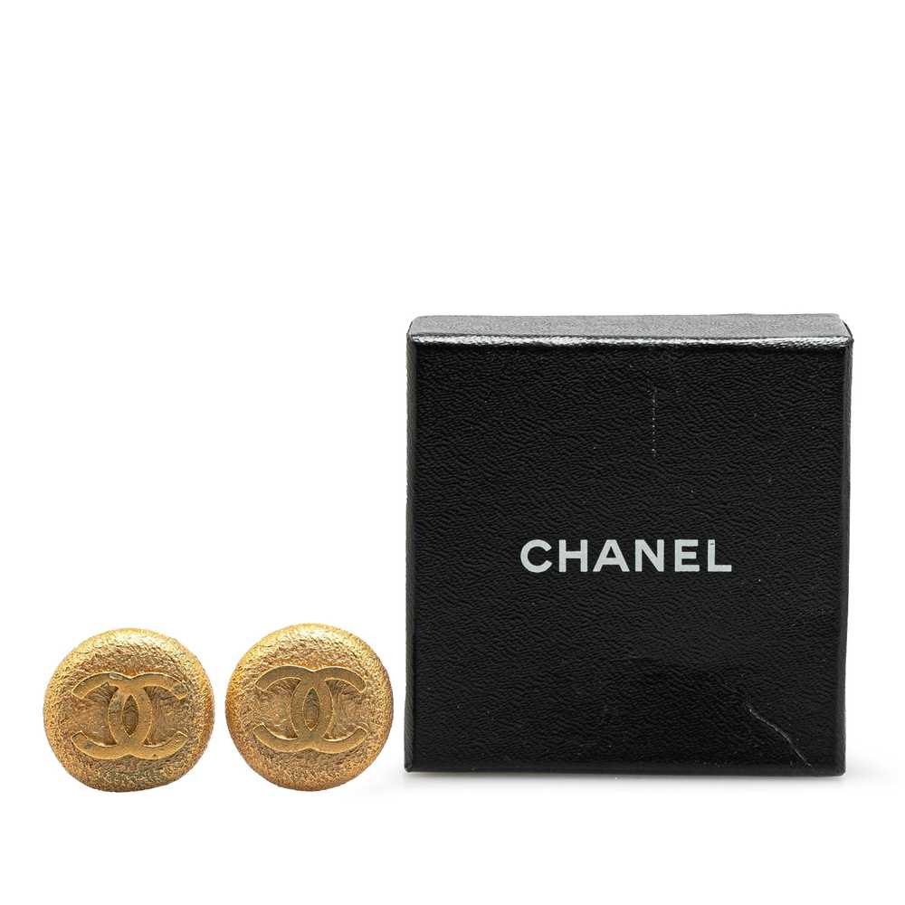 Gold Chanel Gold Plated CC Clip On Earrings - image 5
