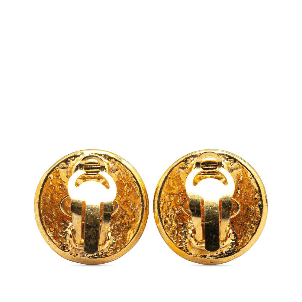 Gold Chanel Gold Plated CC Clip On Earrings - image 2