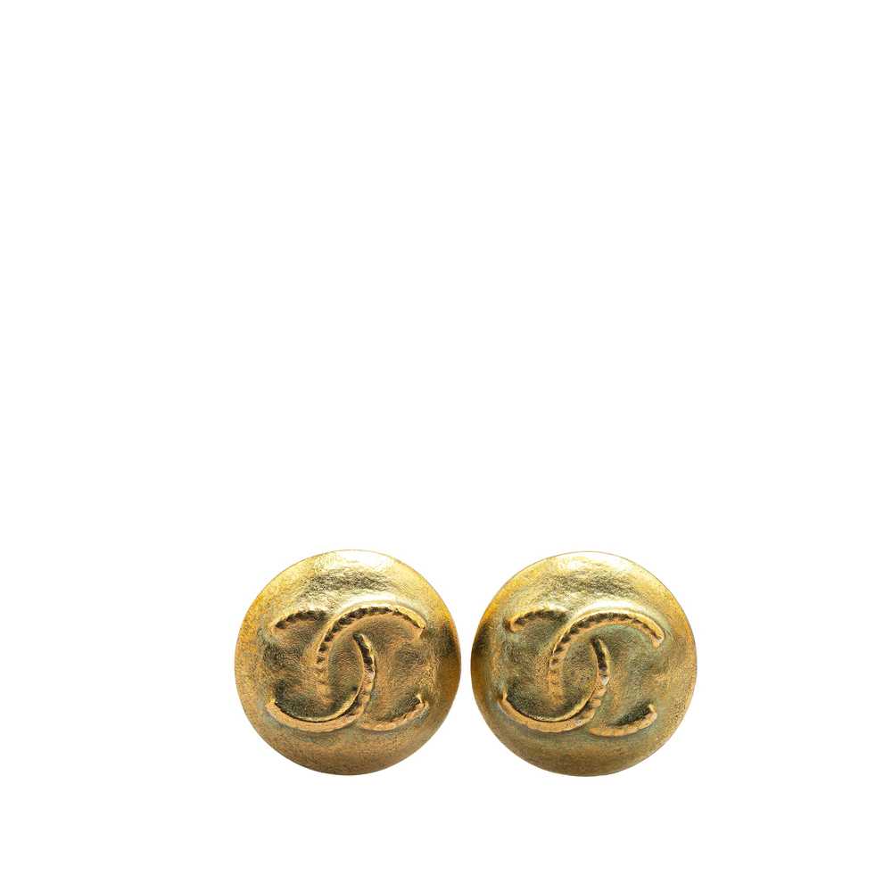 Gold Chanel Gold Plated CC Clip On Earrings - image 1