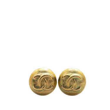 Gold Chanel Gold Plated CC Clip On Earrings - image 1