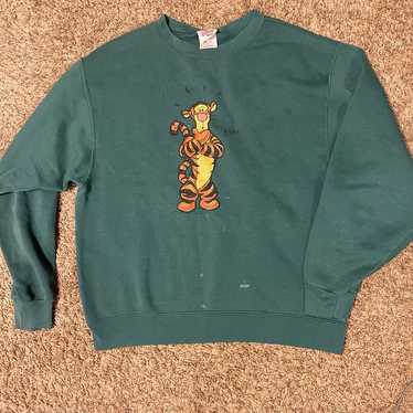 Vintage Green Winnie the Pooh Tigger crewneck swe… - image 1