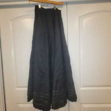 Original 1910's formal black Taffeta  skirt with … - image 1