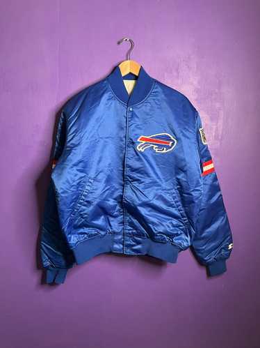 Vtg 80s 90s Starter Buffalo Bills Satin Jacket Blue M Bomber