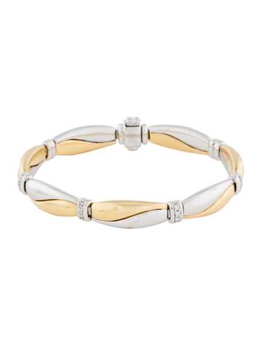 Bracelet Rhodium-Plated 18K White Gold & 18K Yell… - image 1