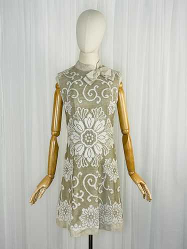 1960s sheer lace overlay dress