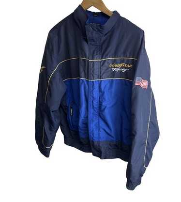 ジャケット・アウター GOODYEAR official jacket made in usa Vintage Goodyear Official #1 in Racing Jacket Mens XL Navy