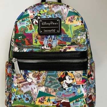 RARE EUC Disney Parks Collage Loungefly - image 1