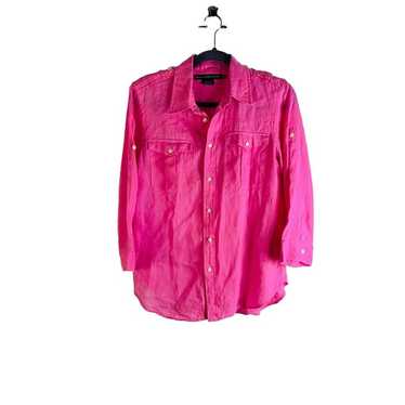 Vintage 90s Ralph Lauren Womens 12 Linen Roll Sle… - image 1