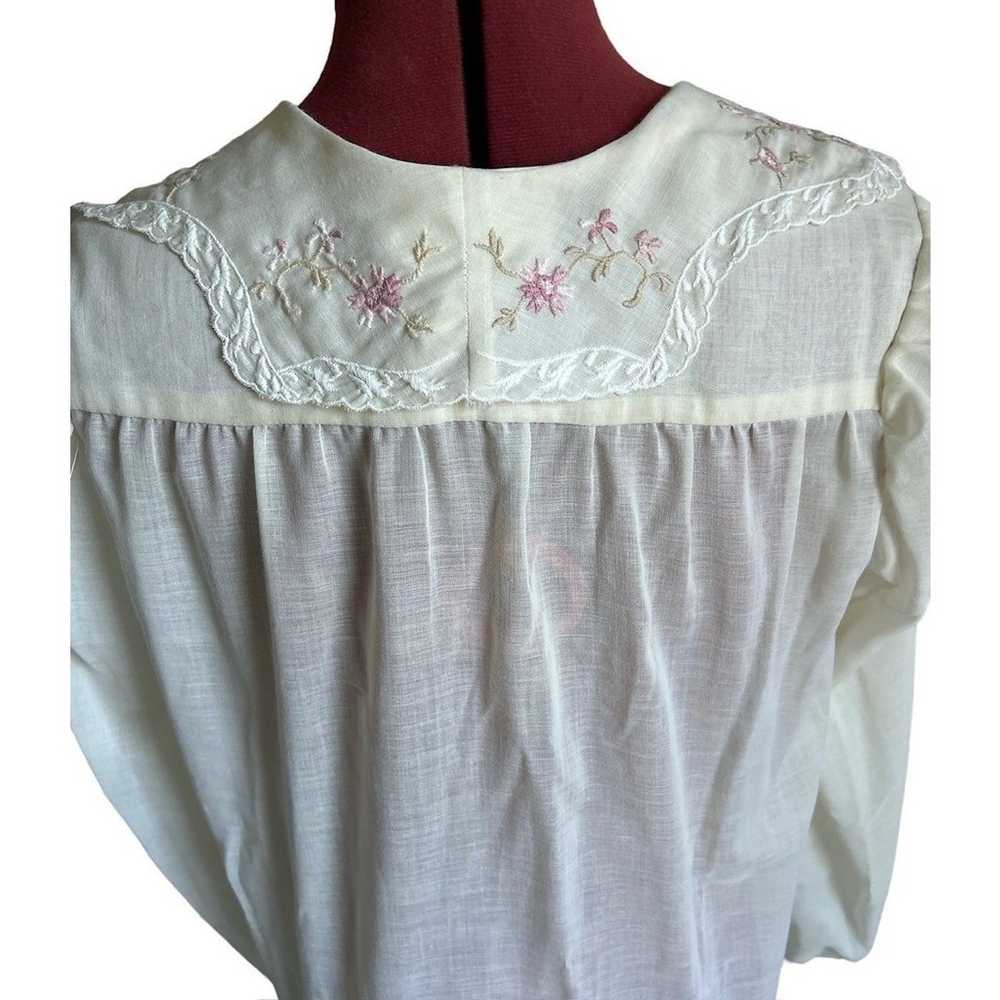 Jessica Gunnie Vintage Embroidered Cream Cotton B… - image 6