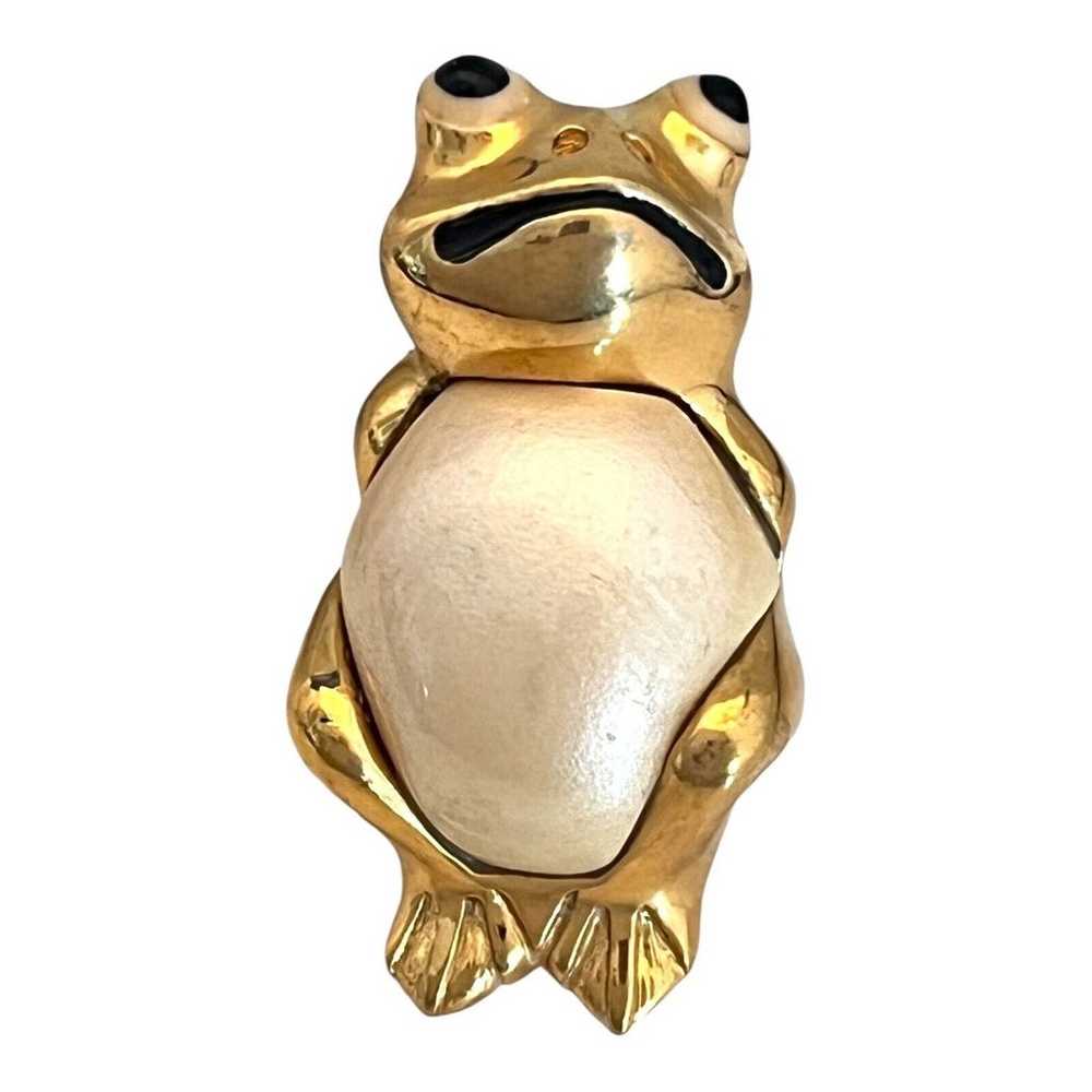 Vintage Kenneth J Lane Pin Frog Simulated Pearl B… - image 3