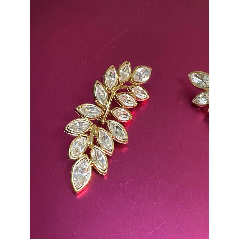 Vintage Kenneth Jay Lane Goldtone Marquise Rhines… - image 2